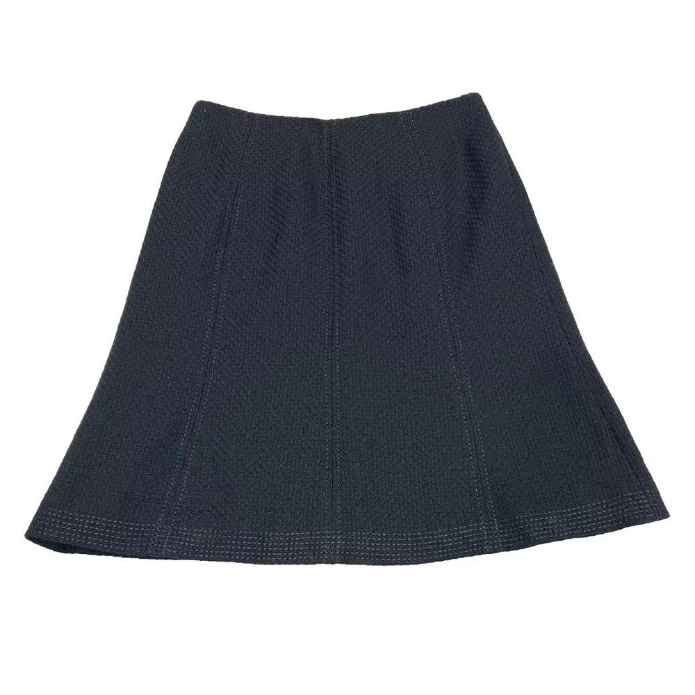Ann Taylor NWT Wool Pintuck A-Line Knee Length Lined Skirt 4P Black